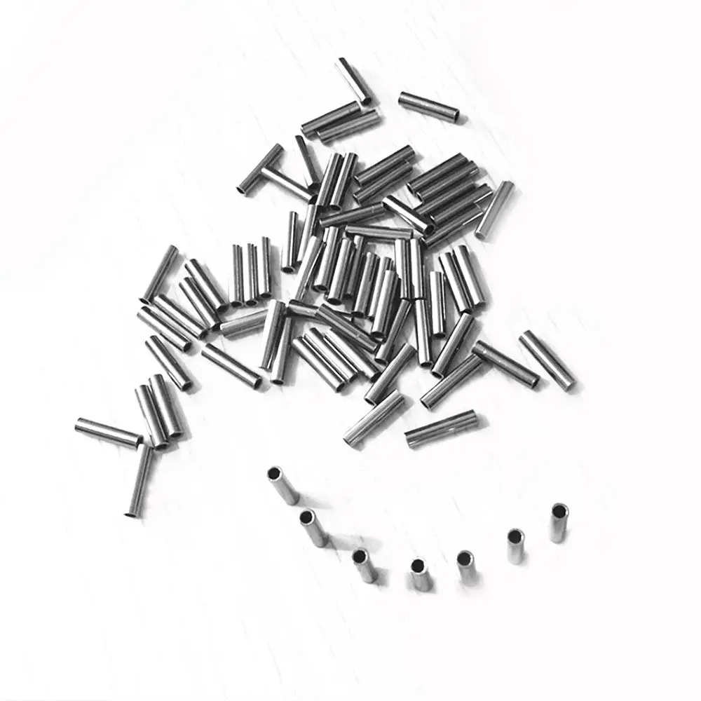 100pcs Stainless Steel Alloy Fishing Line Tube Crimp Sleeves Connector Fishing Wire Pipe Tackle Tools