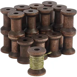 30Pcs Antique Wooden Empty Spools, 1.18
