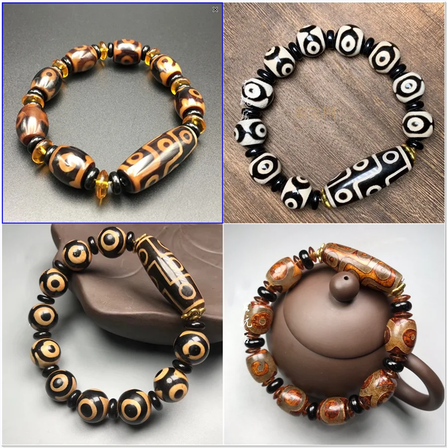 

Men's and Women's Bracelet Natural Stone Agate Tibetan Buddha Beads Body Protection Meditation Dzi Beads Bracelet