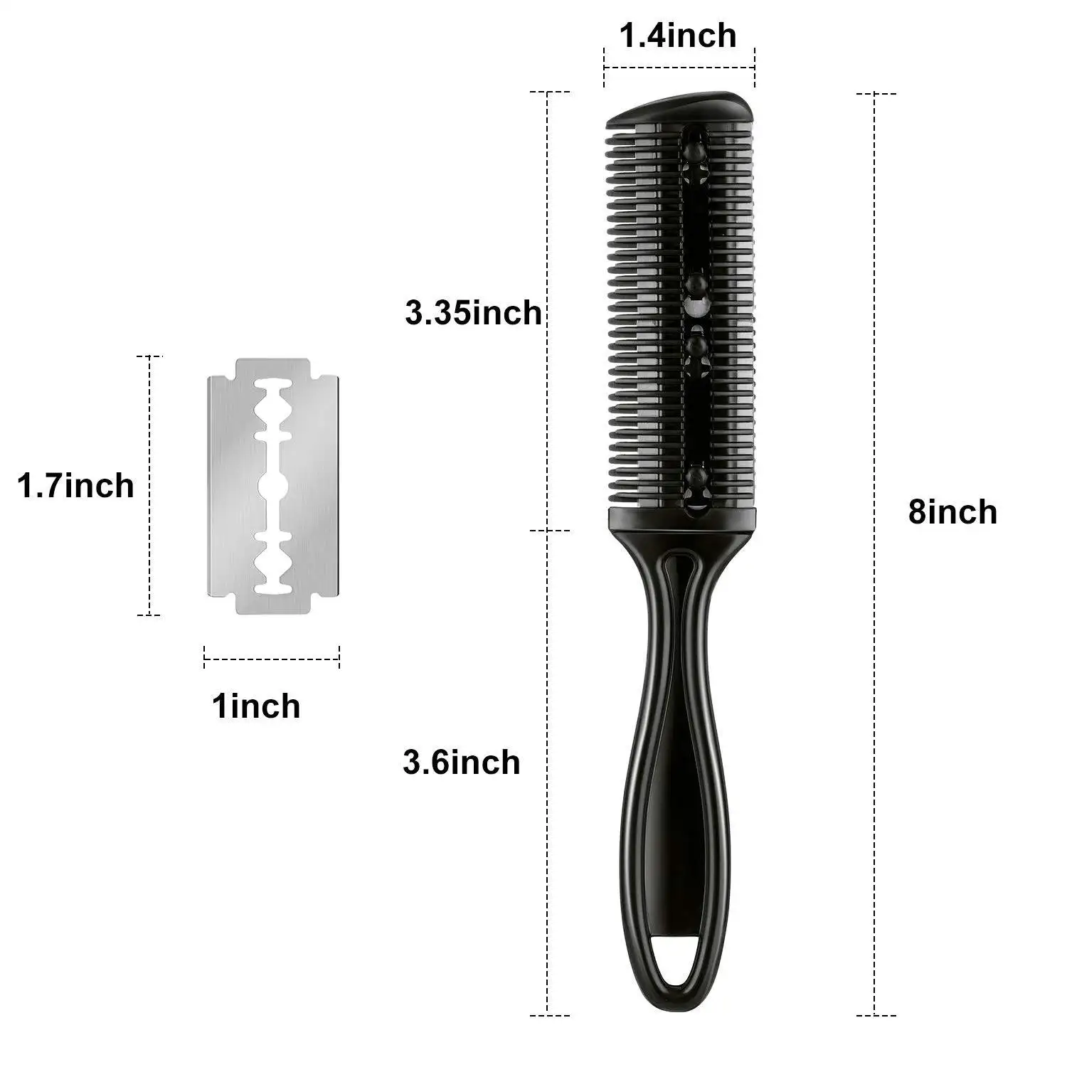 Hair Cutting Comb Hair Brushes With Razor Blades Hair Trimmer Cutting Thinning Tool Professional Styling Barber Cutter Accessory