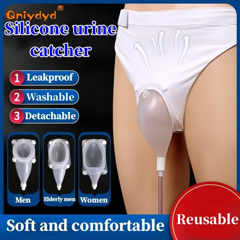 Bedridden Patient Use Liquid Silicone Urinal Incontinence Panty Bag Urine Collection Drainage Bag Airtight Urine Catcher Unisex