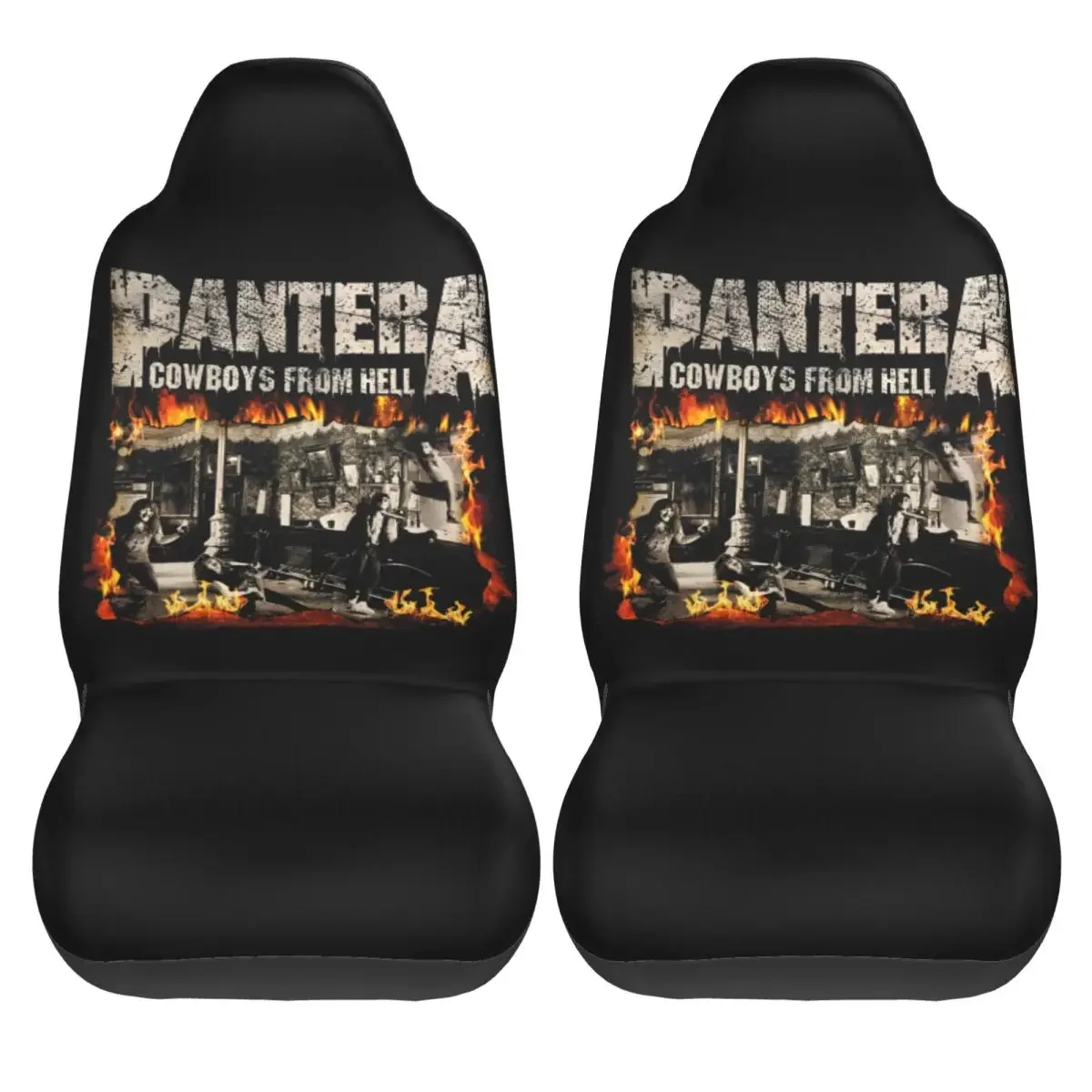 Panterad Cowboys From Hell Car Seat Cover Waterproof Suitable For All Kinds Models Rock Band Car Seat Protector Fabric Hunting