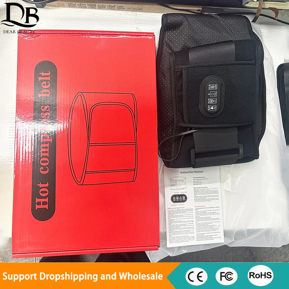 

3 Levels Red Light Hot Compress Waist Support Brace 3 Levels Timing Portable Back Massage Lumbar Support Belt Wearable Lumbar S