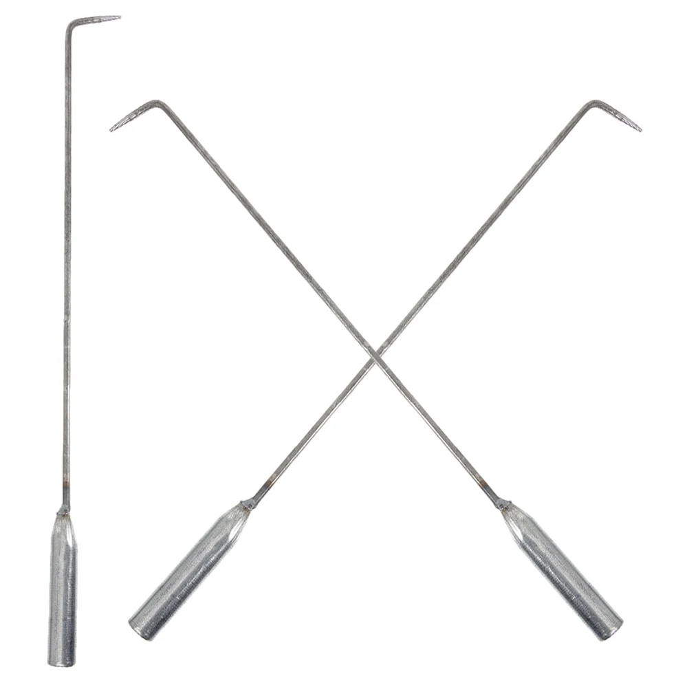 

3pcs Camping Barbecue Hooks Steel Fire Cooking Equipment Portable Fireplace Tools Pit Accessories Outdoor Grilling Broom