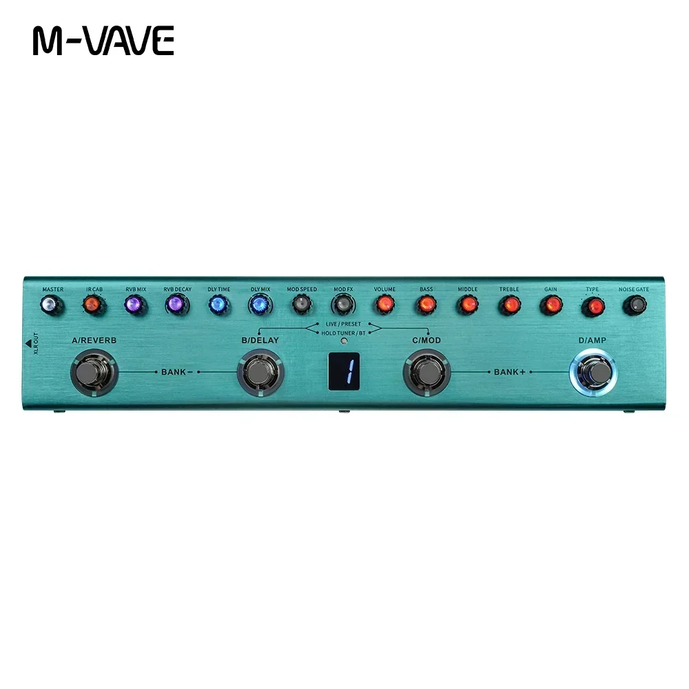 M VAVE Original Tank-G Guitar Multi-Effects Pedal 36 Presets 9 Preamp Slots 8 IR Cab Slots 3 Modulation/Delay/Reverb Effects