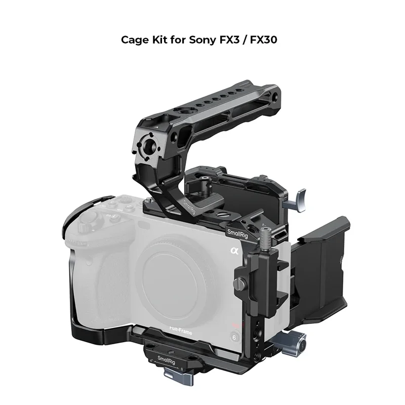 

SmallRig FX3 / FX30 Camera Cage for Sony FX3 / FX30 with Top Handle V-mount Battery Mount Plate NATO Rail Screen Protector 5823