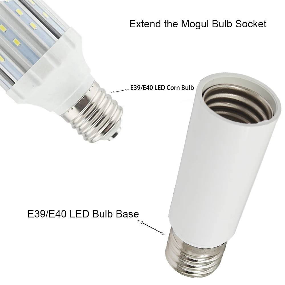 Imagem -03 - Adaptador do Prolongamento do Soquete da Luz do Halogênio Suporte da Base da Lâmpada Conversor Escondido Led Cfl E39 E40 a E40 L93 mm L151 mm Peças