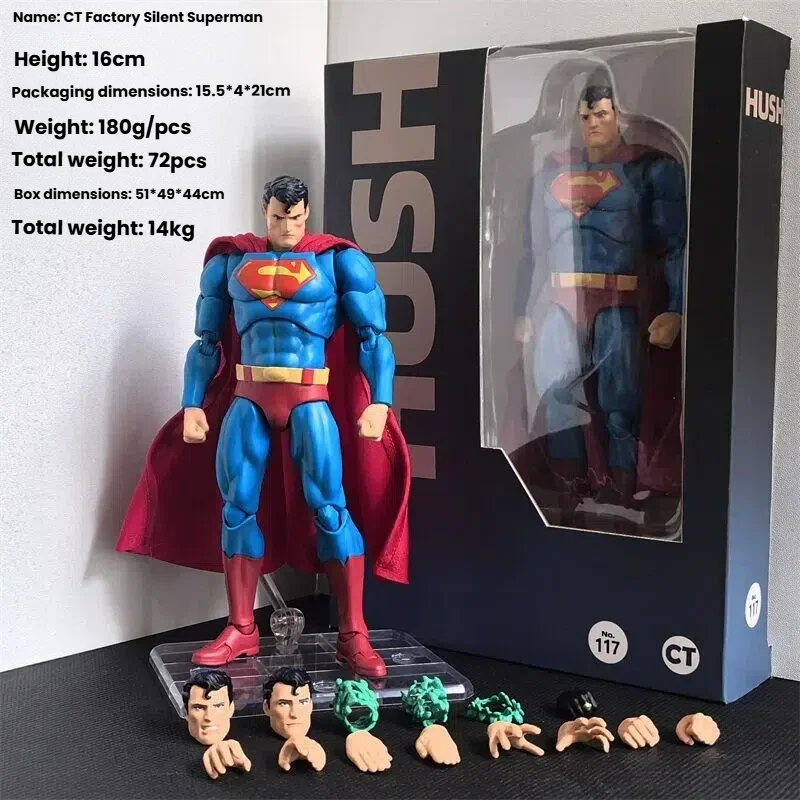 Figura de Acción CT MAFEX No.117 Superman HUSH Ver, DC Batman Hush Superhero, 16 cm, Múltiples Accesorios, Modelo Coleccionable, Juguete de Regalo