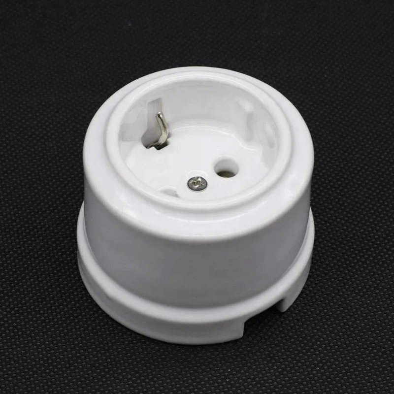 Home Improvement Ceramic Socket Wall Electrical EU Socket Ceramic Switch AC 15A 110-250V