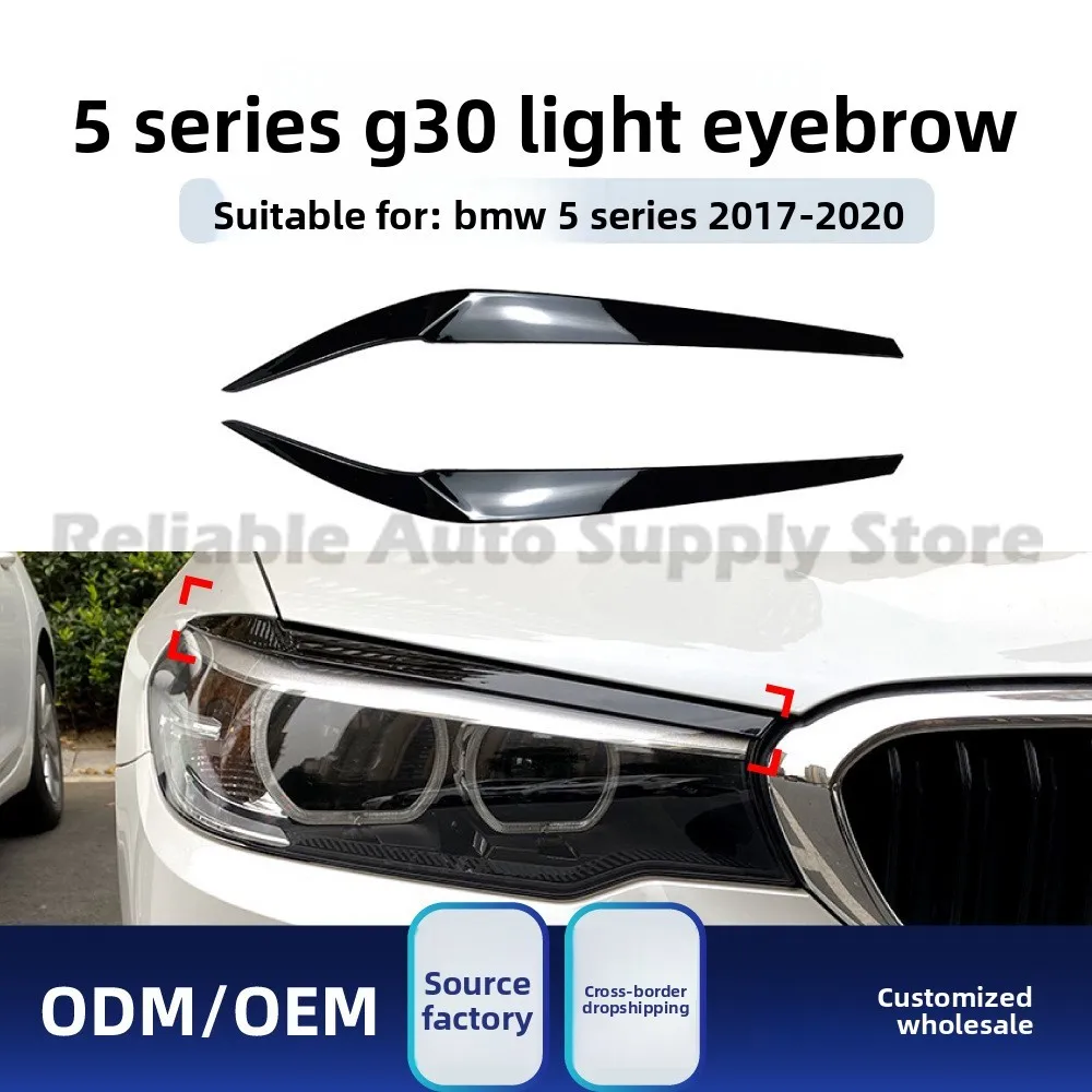 

For BMW 5 Series G30 525i 530i 2017-20 Front Headlight Eyebrow Sticker Decal Upgrade Stylish Car Modification Accessory Perfect