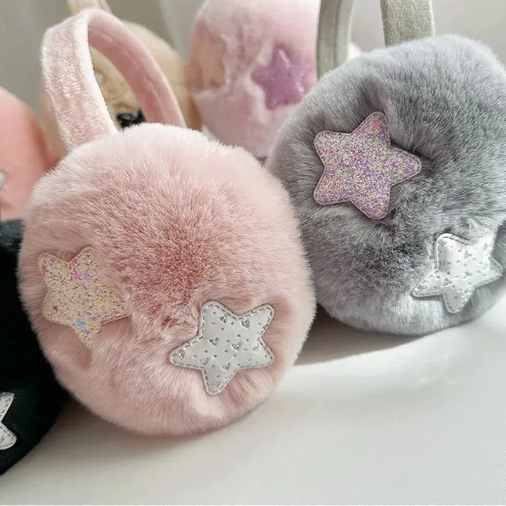 Fashion Cute Star Warm paraorecchie antivento protezione per le orecchie scaldino per le orecchie protezione dal freddo morbido peluche soffice paraorecchie da donna