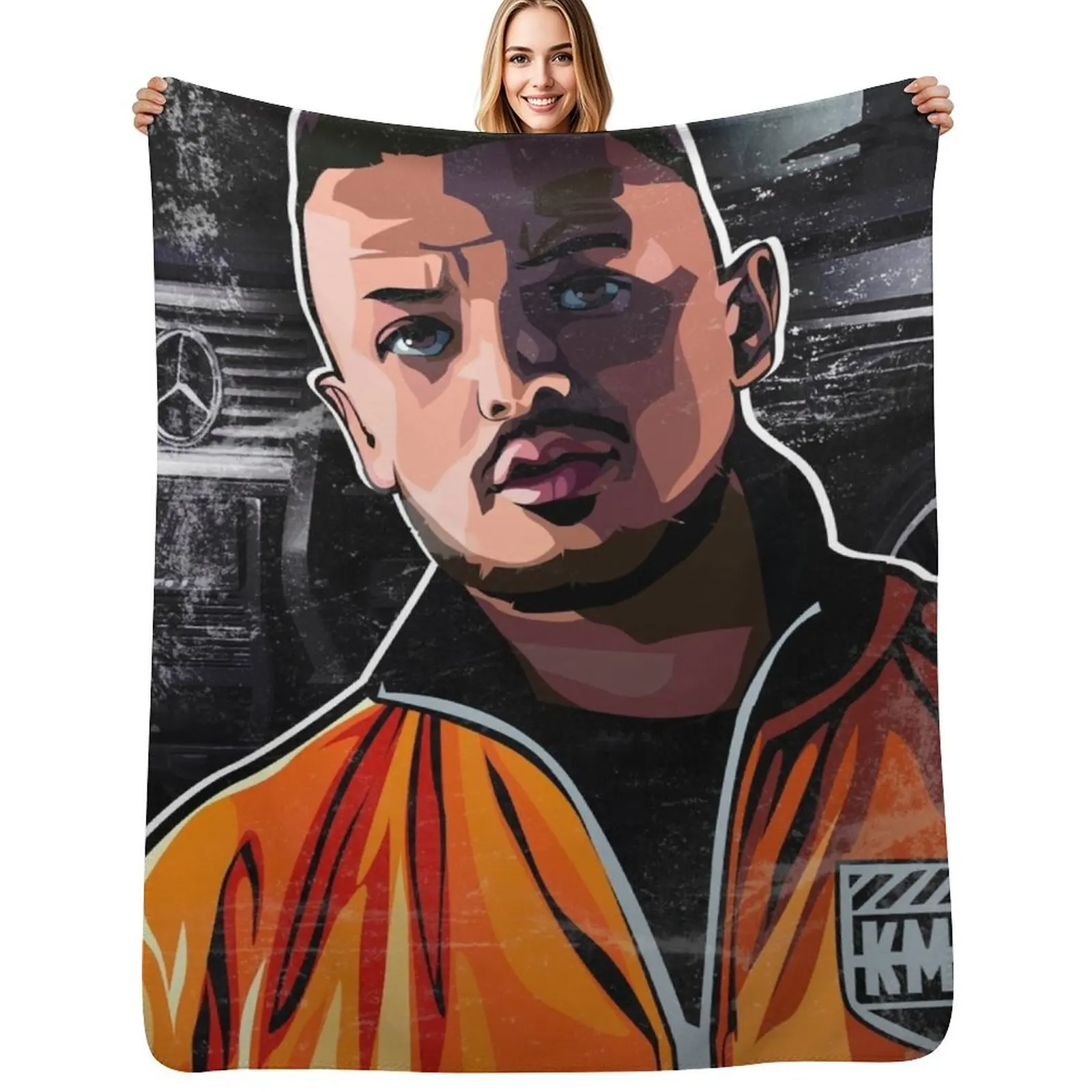 

AZET KMN GANG / German rap / HipHop / Rap music Throw Blanket Thin Soft Blanket for Summer Night Sleeping