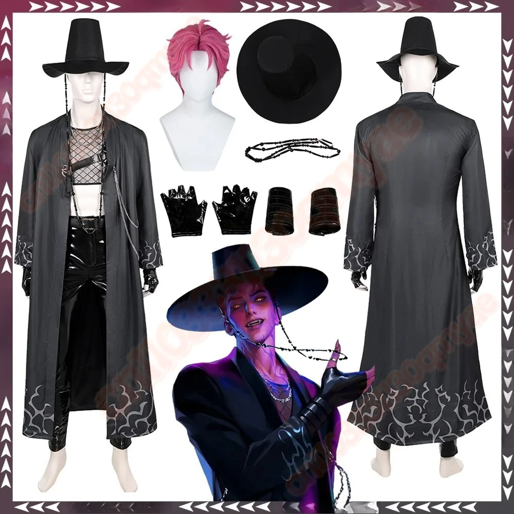 

NEW Cartoon Saja Boys Abby Cosplay Fantasy Demon Hunter of KPop Singing Suits Wigs Hat Costume Disguise Adult Men Party Outfits