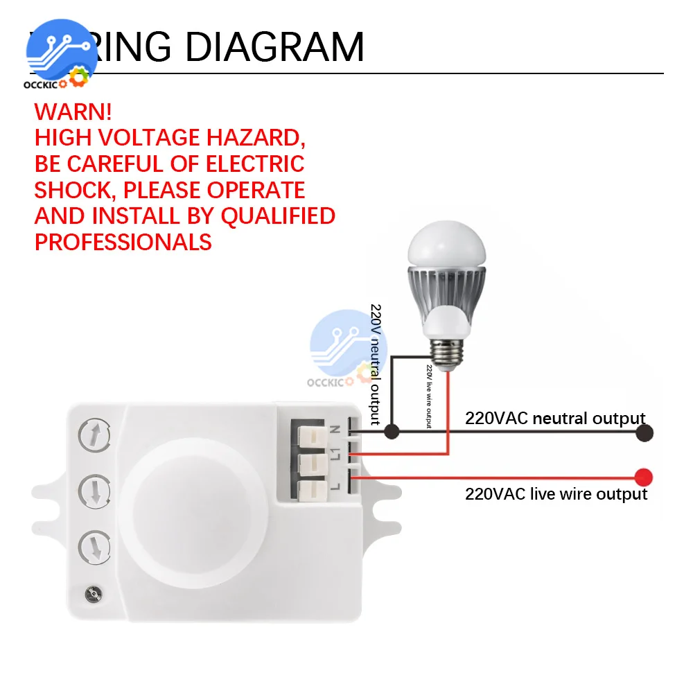 Imagem -05 - Interruptor do Sensor de Radar de Microondas Indução de Movimento do Corpo Humano Interruptores de Sensores de Luz Led 220v ac 5.8ghz