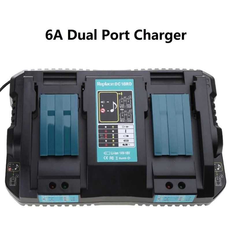 

Dual Li-ion Battery for Battery 18V 14.4V BL1860 BL1415 BL1430 BL1830 BL1840 BL1850 BL1845 US/EU/UK/AU 87HC