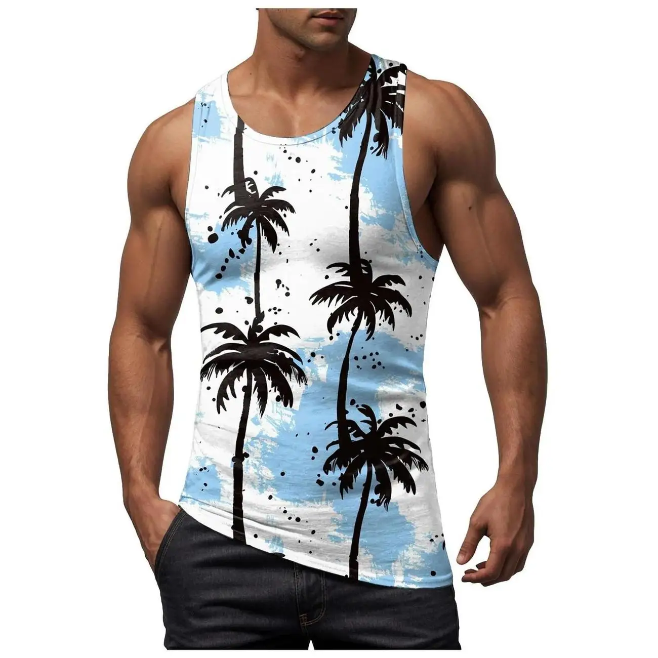 2026 Summer Beach Sunshine Men's Tank Top Comfortable, Soft, Breathable, Fashionable Beach Printed Men's