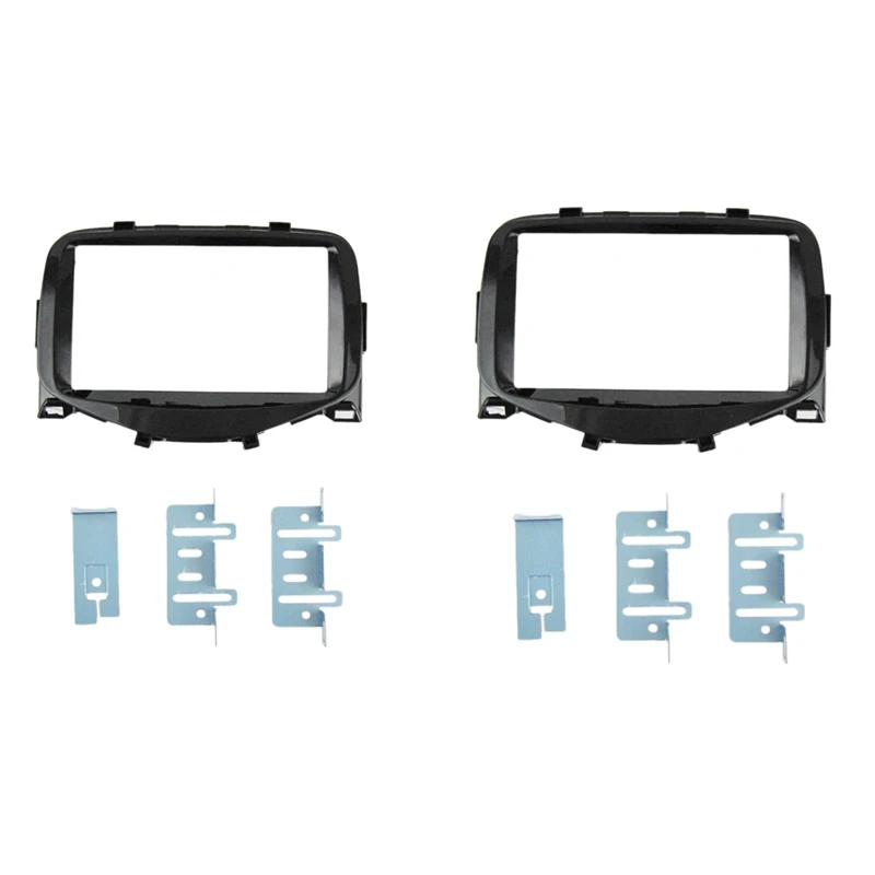 

2Pcs 178 X 102Mm Double Din Car Radio Stereo DVD Fascia Panel Frame GPS Frame For 2014+ Toyota Aygo,Peugeot 108