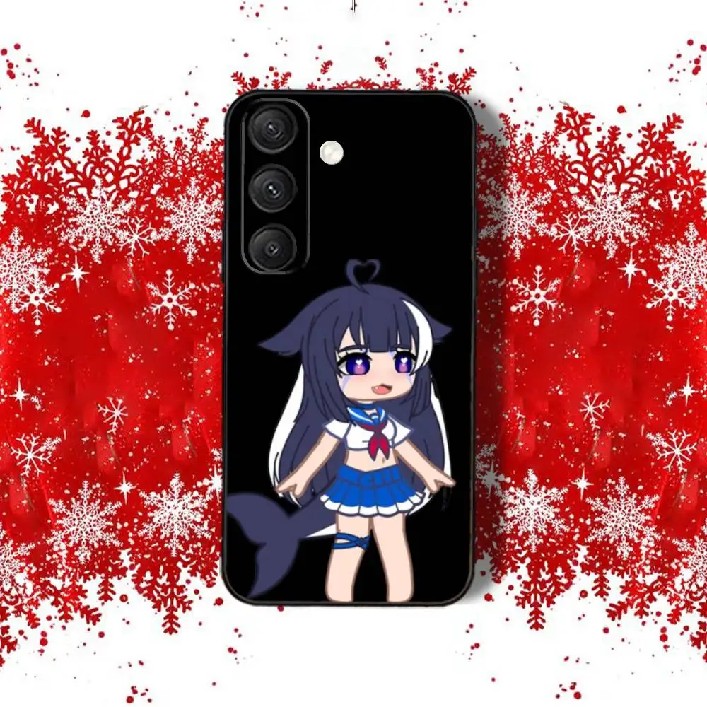 Etui na telefon z nadrukiem na całej powierzchni H-hylily V-Vshojo Vtuber-ES, czarne, do Samsunga S22, S24, S25, S23, S20, S30, S21, Ultra, 4G, Plus, 5G, Fe, Lite