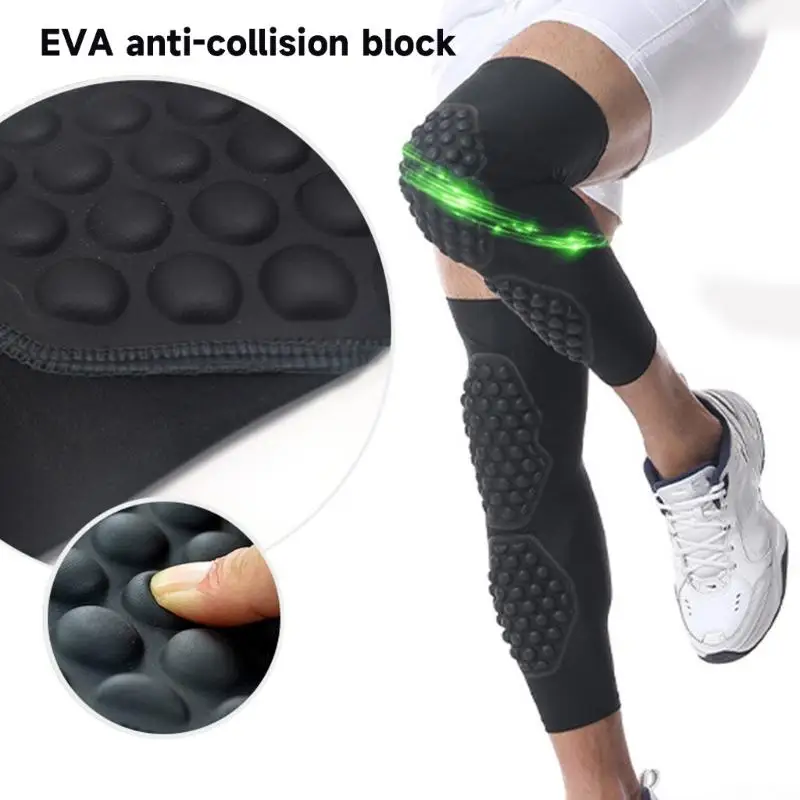 Outdoor Sports Multifunctional Anti Fall Soft Knee Pad Thin Sports Knee Pad Protection Calf Football Honeycomb Long Knee Pad