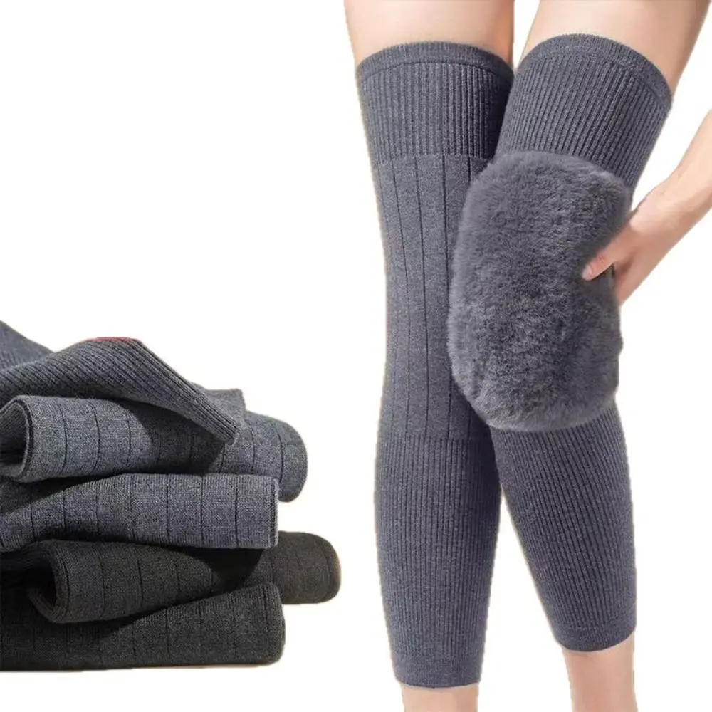 

New Plus Velvet Winter Knee Pads Universal Windproof Coldproof Leg Sleeves Thickened Elastic Knee Support Unisex