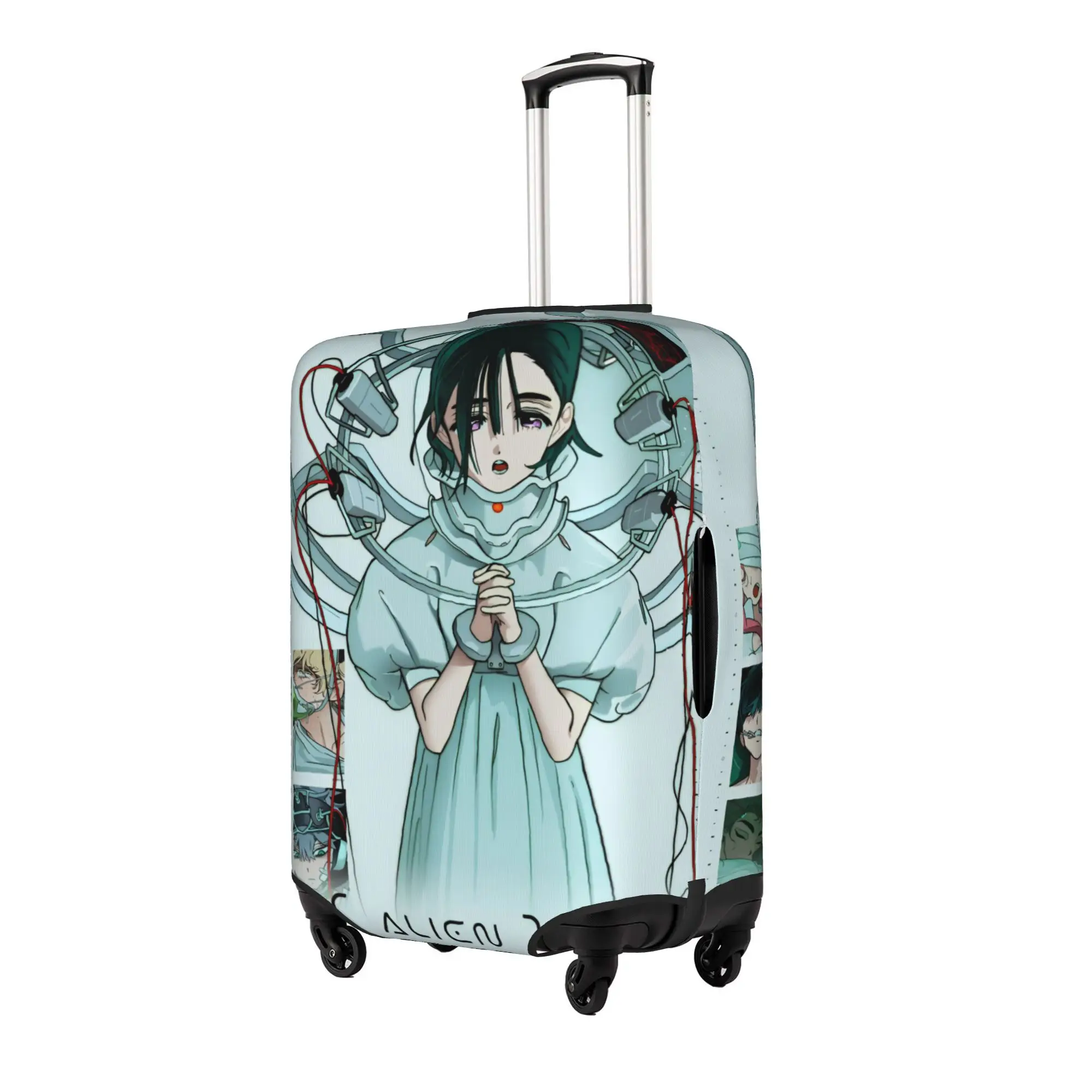 Custom Aliens Stages Luggage Cover Protector Funny Dystopian Music Web Series Travel Suitcase Covers for 18-32 Inch