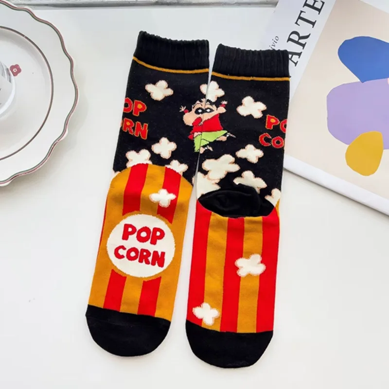 Adult Crayon Shin-chan Socks Fall Winter Combed Cotton Socks Men Women\'s Warm Long Socks Gifts Average Size 18-40 Years