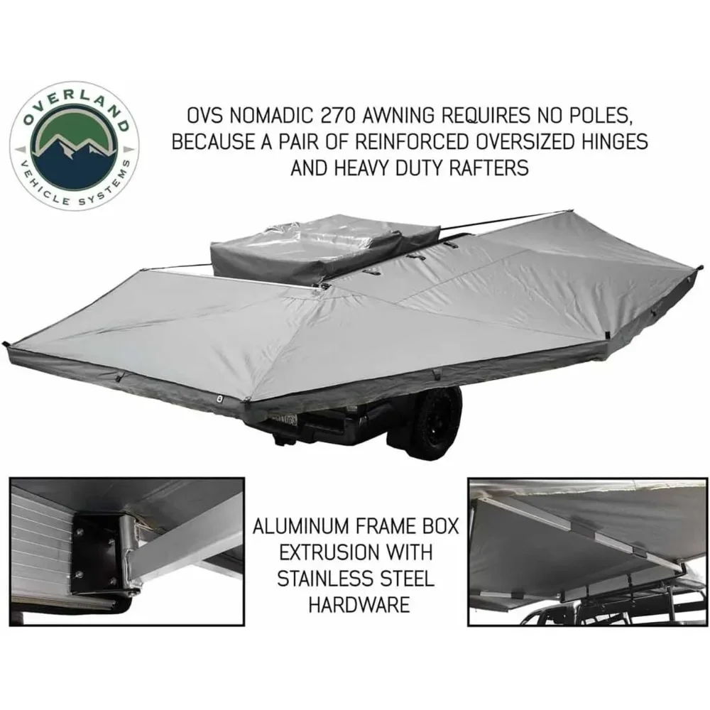 Awning 270 Passenger Side - Dark Gray Cover with Black Cover Universal