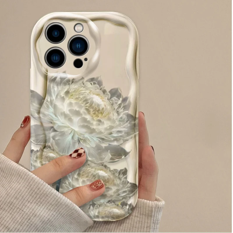 جميلة الزهور ثلاثية الأبعاد واضح قضية الهاتف آيفون 16 16E 15 14 13 12 11 برو ماكس X XS X S ماكس XR SE 2020 SE4 7 8 غطاء سيليكون