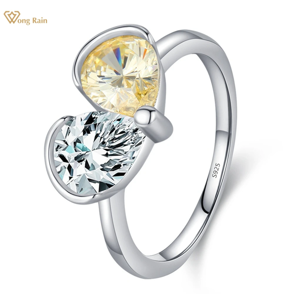 

Wong Rain 100% 925 Sterling Silver Pear Cut 6*8 MM Citrine High Carbon Diamond Gemstone Heart Ring for Women Jewelry Wholesale