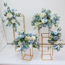 Gold Square Frame Wedding Geometric Flower Stand Iron Rectangular Ornaments Wedding Scene Layout Decoration Props Party Decor
