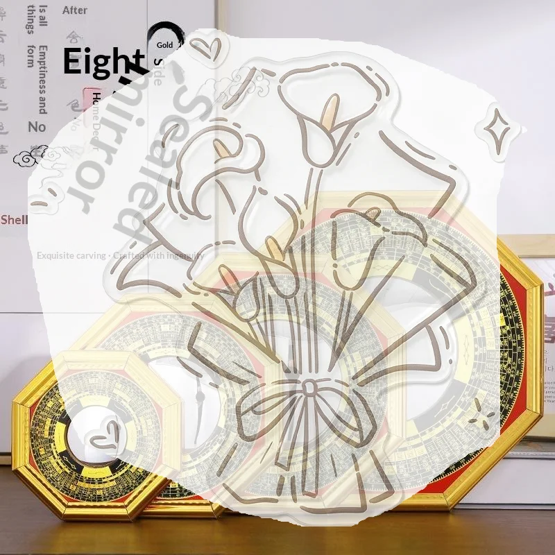 Traditional Chinese Feng Shui Bagua Mirror With Exquisite Engraved Patterns For Home Decor Attract Good Luck Blessing