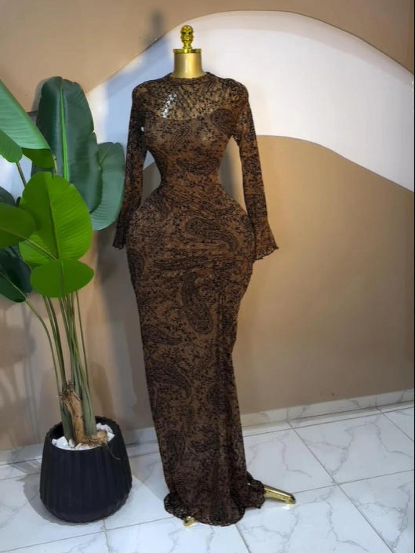 2026 Elegant Women Long Sleeve Ruched Mesh See Though with Lining Bodycon Long Dress Fall Evening Birthday Sexy Party Dresses