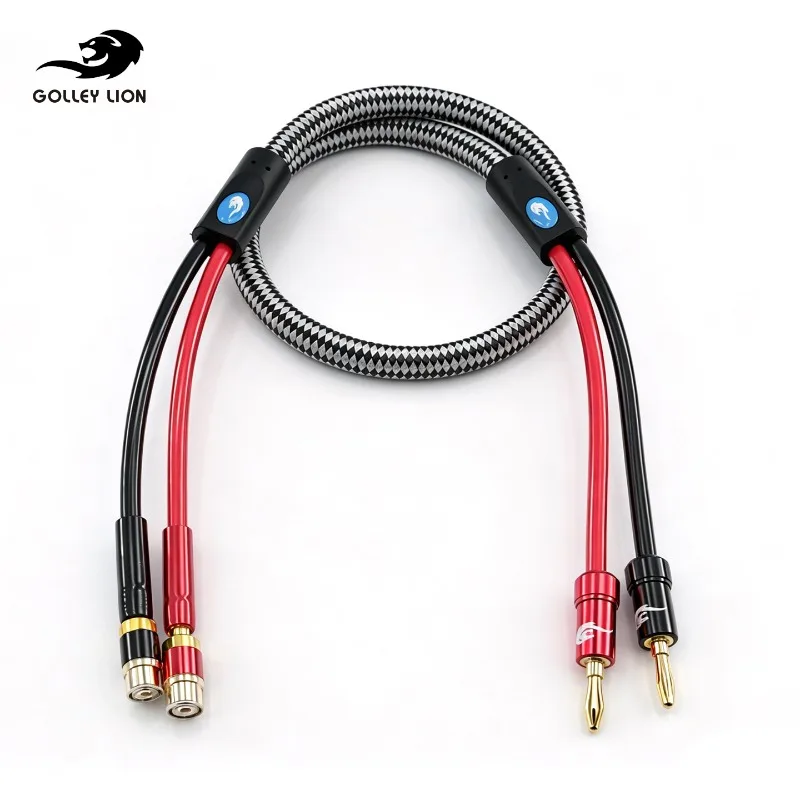 Banana Speaker Extension Audio Cable Plug to Binding Post Socket Male to Female Adapter Connector Wire Gold-Plated  Amplifier