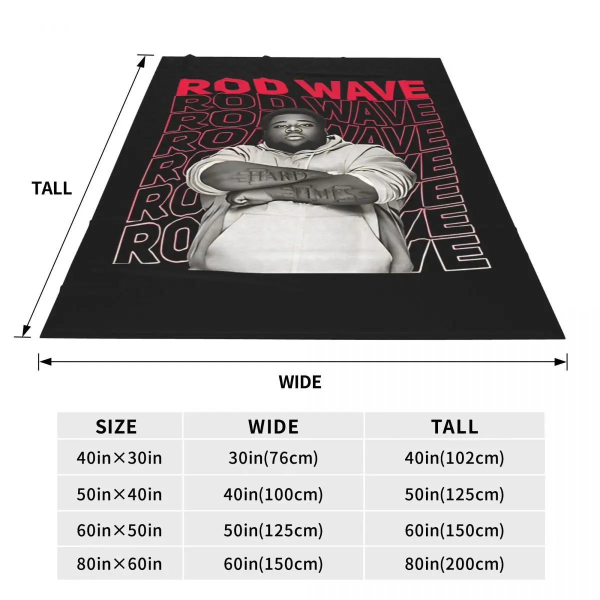 Warm Blankets Travel Office Rod Wave Throw Blanket Hip Hop Rapper Flannel Bedspread For Couch Chair Sofa Bed Graphic Sofa Cover