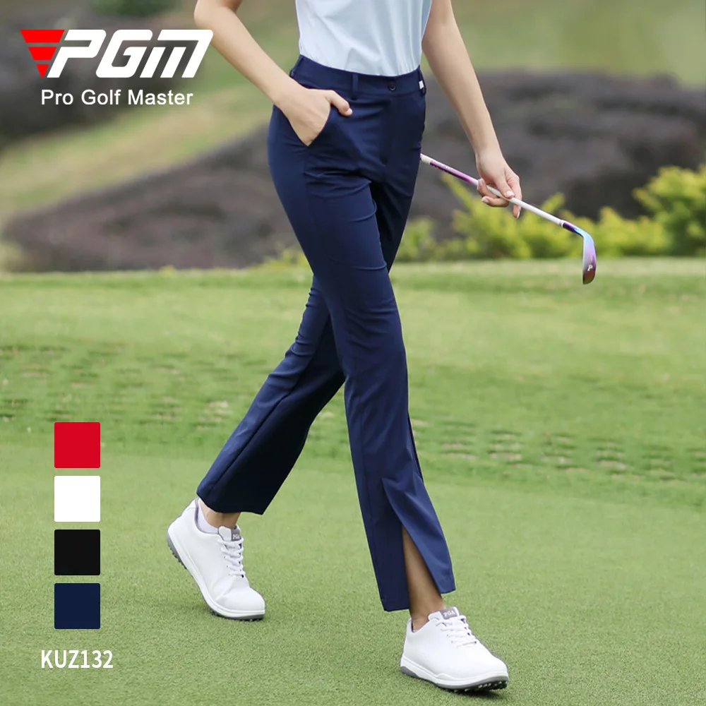 PGM letnie spodnie do golfa dla kobiet kostki przycięte Fit Slim elastyczne spodnie dzwony Zip kieszeń wodoodporna pani odzież golfowa KUZ128