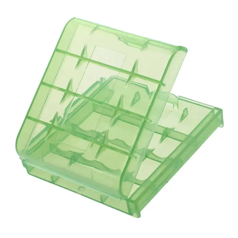 Pack of 4 PCS AA / AAA Battery Storage Hard Case Box-Green