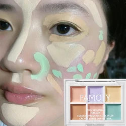 Concealer Palette Long-lasting Moisturize Concealer Cream Bronzer Contouring Brightening Highlighter Face Color Corrector 6color