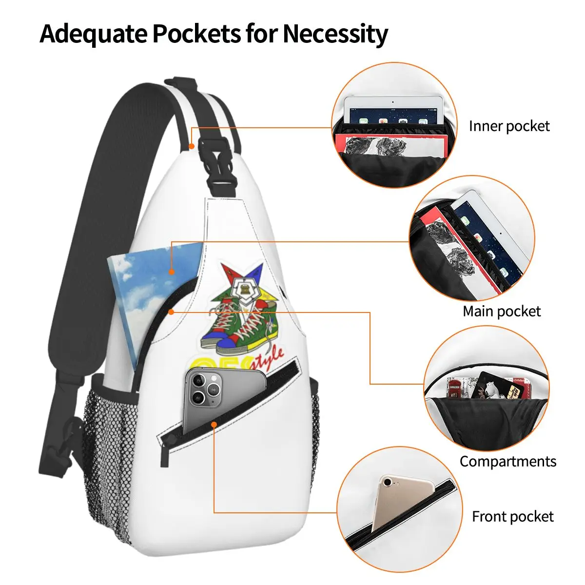 وسام النجمة الشرقية حقيبة الصدر الرجال حبال Crossbody على ظهره حقيبة الصدر السفر المشي لمسافات طويلة Daypack حقيبة الكتف