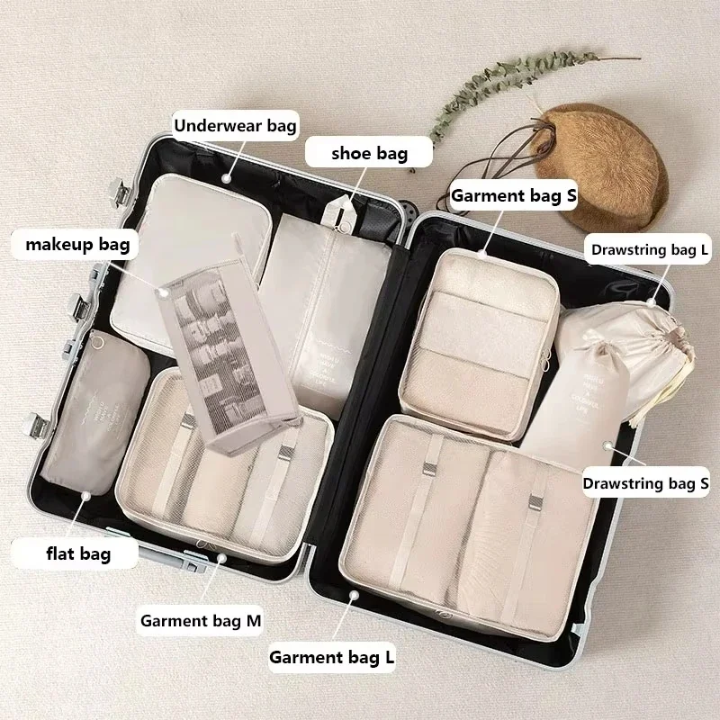 9Pcs/Set Travel Clothes Storage Bags Digital Toiletries Shoes Organizer Bag Dormitories Clothing Sorting Bags Packing Cubes Bags