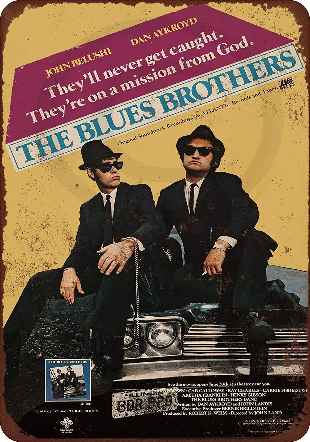 Wall Decor Home Indoor Bar Room Plaques Poster 1980 Blues Brothers Movie Reproduction Metal Sign 8