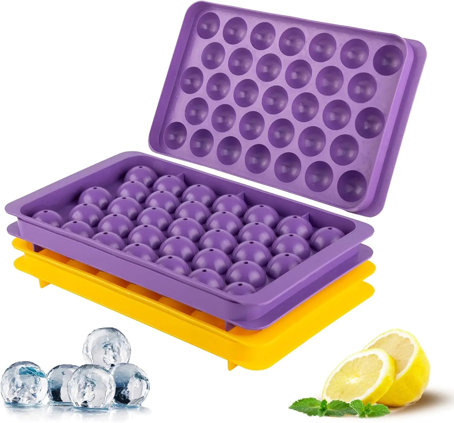 66 Mini-Eiswürfelformen für schnelles Kühlen – 2er-Pack aus Hartplastik, BPA-frei, leicht zu entnehmen, perfekt für Cocktails & Kaffee