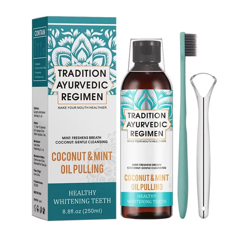 

Coconut Pulling Oil Natural Essential Oils Vitamin Mouthwash Alcohol Free Fresh Breath Teeth Whitening Gum Health