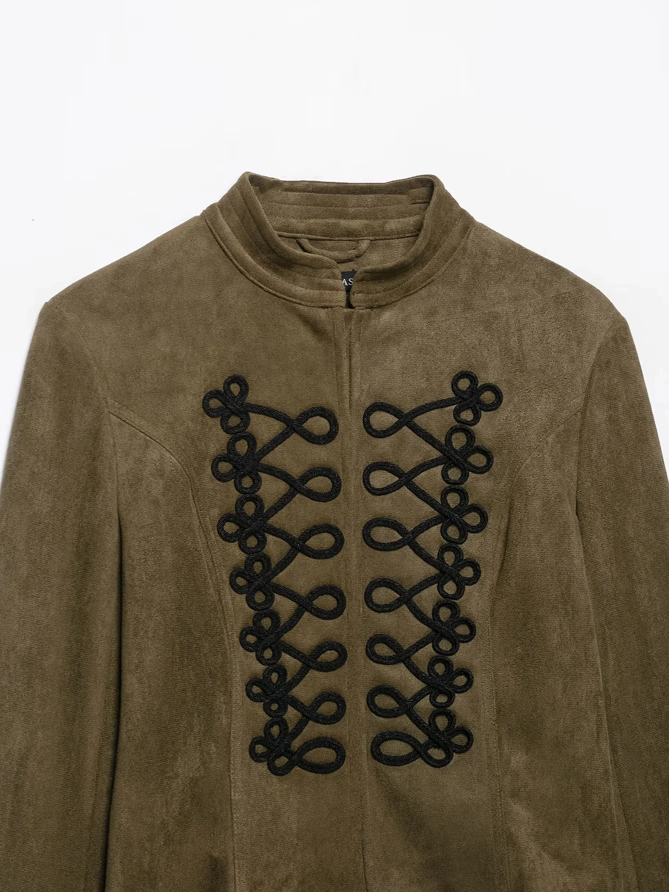 KONDALA Vintage Chic Wildleder Damenjacken O-Ausschnitt Einreihig Langarm Kurzes Oberteil Mode 2026 Herbst Winter Urlaubsmantel – Detail 6