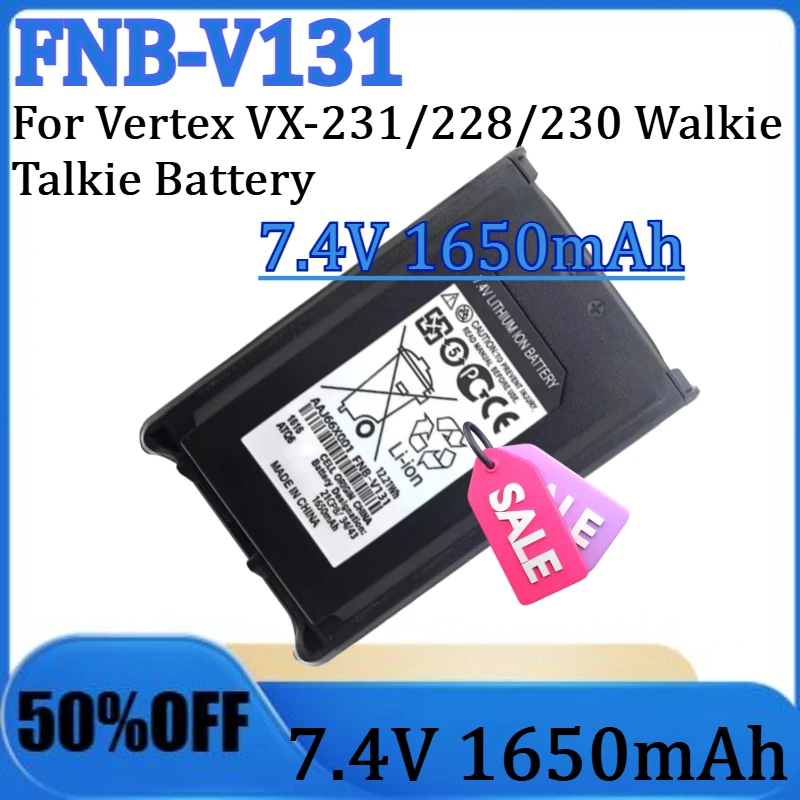 For Vertex VX-231/228/230 Walkie Talkie Battery New FNB-V131 7.4V 1650mAh Lithium High Quality Battery