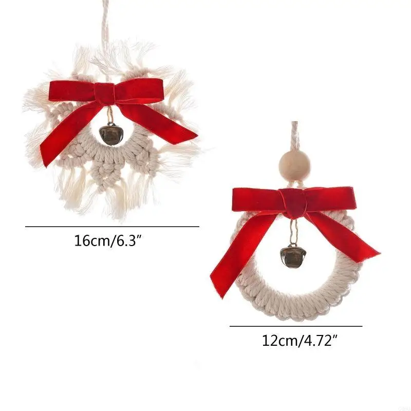 G99a Christmas Bells ต้นไม้แขวนเครื่องประดับโลหะกริ๊งระฆังกับ Bowknot สีแดง