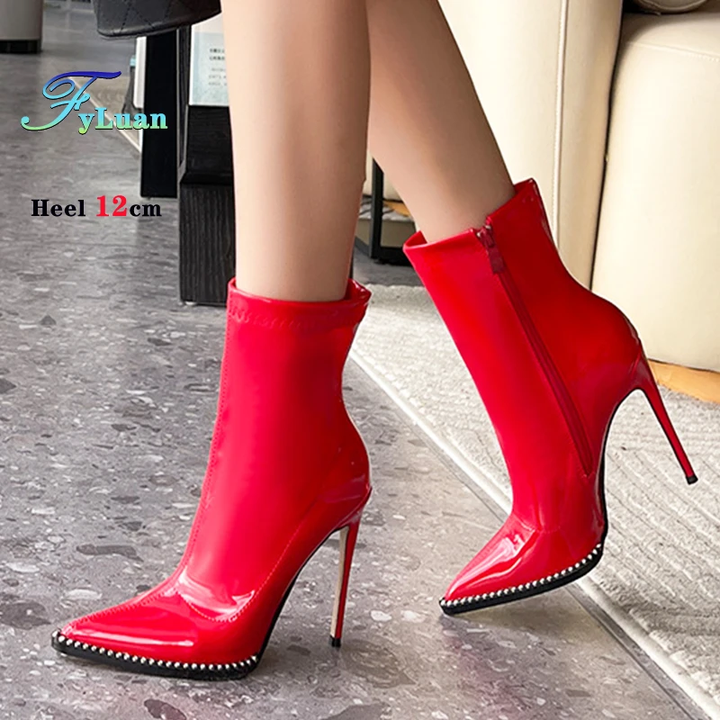 Размер 35–45, короткие сапоги во французском стиле, женские туфли на тонком каблуке 12 см, обувь для вечеринок со стразами, новинка 2025 года, элегантные ботильоны с острым носком Размер 35–45, короткие сапоги во французском стиле, женские туфли на тонком каблуке 12 см, обувь для вечеринок со стразами, новинка 2025 года, элегантные ботильоны с острым носком