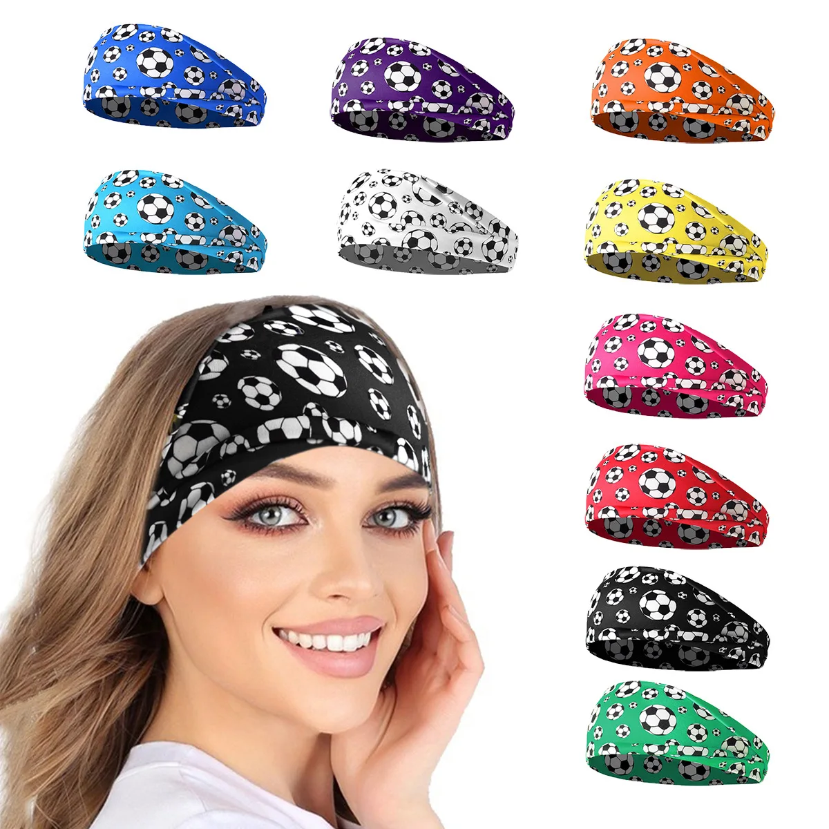 

European and American popular football headband women's headscarf sports sweat guide with headscarf running sports yoga head