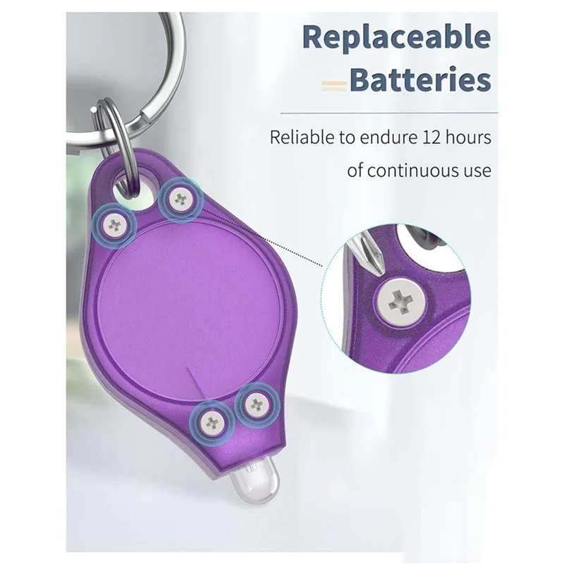 Peli-mini lanterna com chaveiro led uv, 10 lúmens, portátil, detector de luz roxa, tocha fluorescente alimentada por bateria, 40 pacotes