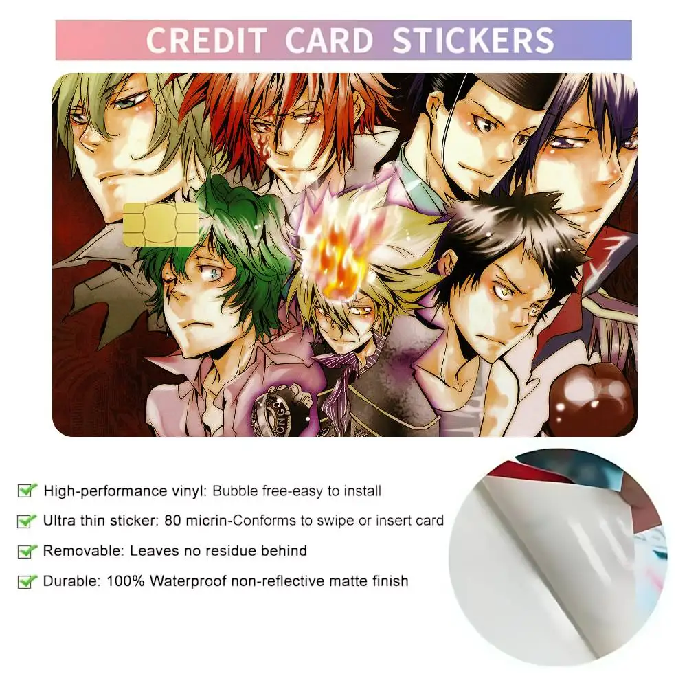 Katekyo Hitman Reborn Card Stickers Cartoon Decorative Small Waterproof Chip 4PCS Card Sticker New Anti-Scratch
