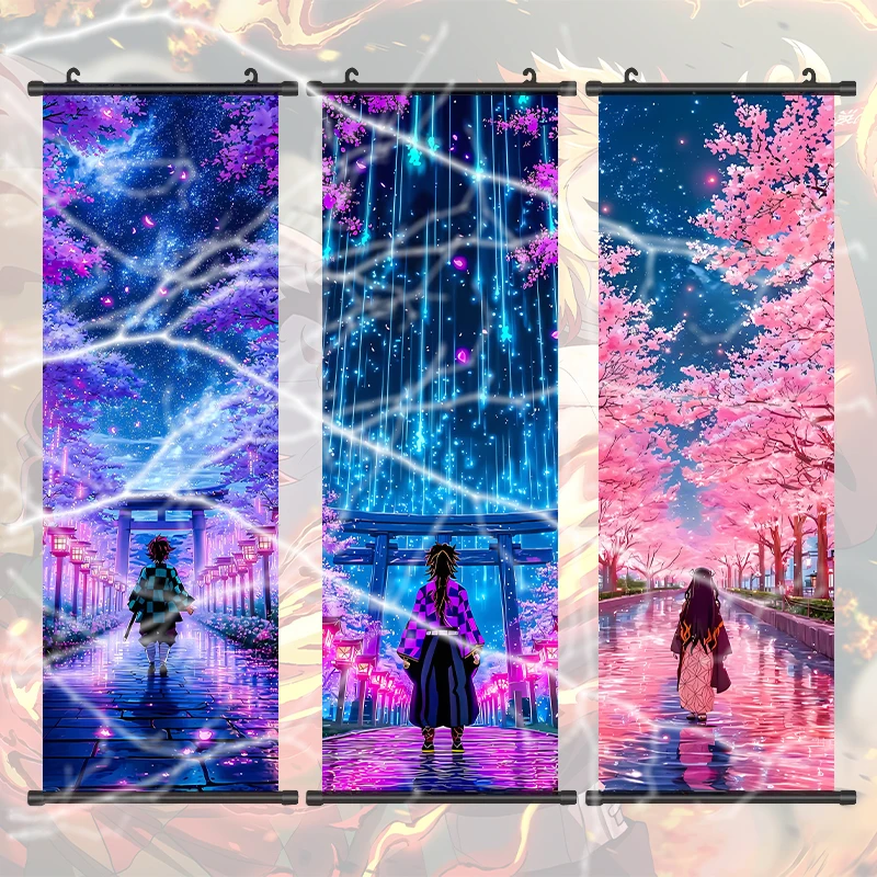 

Demon Slayer Hashira Nezuko Agatsuma Zenitsu Inosuke Scroll Холст Настенная Картина Домашний Декор Аниме Плакат Настенное Искусство Комната